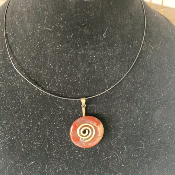 Spiral Gemstone Pendant Necklace - Picture 2 of 3